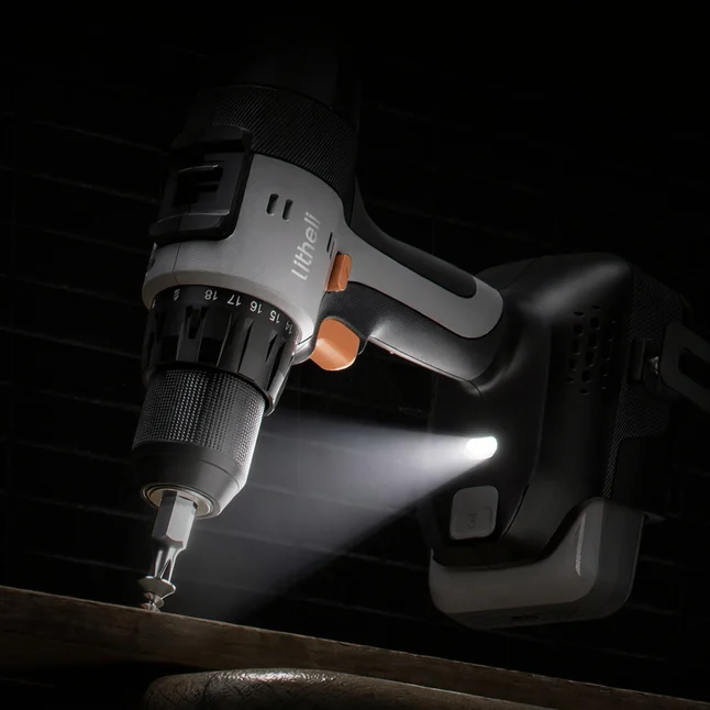 Акумуляторний дриль‑шурупокрут Litheli безщітковий, живлення від павербанку (УМБ Litheli Power Bank 20000 mAh, 45 W, 2А в комплекті) — Photo 1