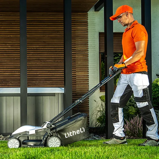 Акумуляторна газонокосарка Litheli, живлення від павербанків (УМБ Litheli Power Bank 20000 mAh, 45 W, 4А 2 шт в комплекті) — Photo 1