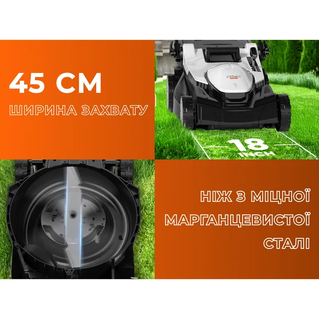 Акумуляторна газонокосарка Litheli, живлення від павербанків (УМБ Litheli Power Bank 20000 mAh, 45 W, 4А 2 шт в комплекті) — Photo 4