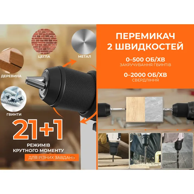 Аккумуляторный ударный шуруповерт Litheli бесщеточный, питание от павербанка (УМБ Litheli Power Bank 20000 mAh, 45 W, 2А в комплекте) — Photo 5