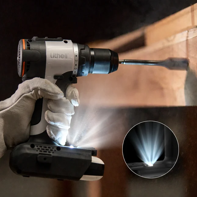 Акумуляторний ударний шурупокрут Litheli безщітковий, живлення від павербанку (УМБ Litheli Power Bank 20000 mAh, 45 W, 2А в комплекті) — Photo 2