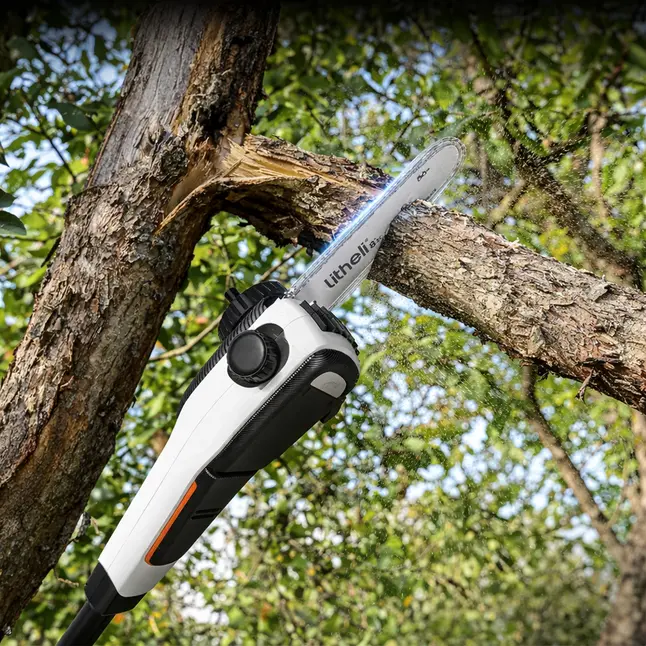 Висоторіз-кущоріз Litheli телескопічний, 340 мм, живлення від павербанку (УМБ Litheli Power Bank 20000 mAh, 45 W, 2,5 А в комплекті) — Photo 2