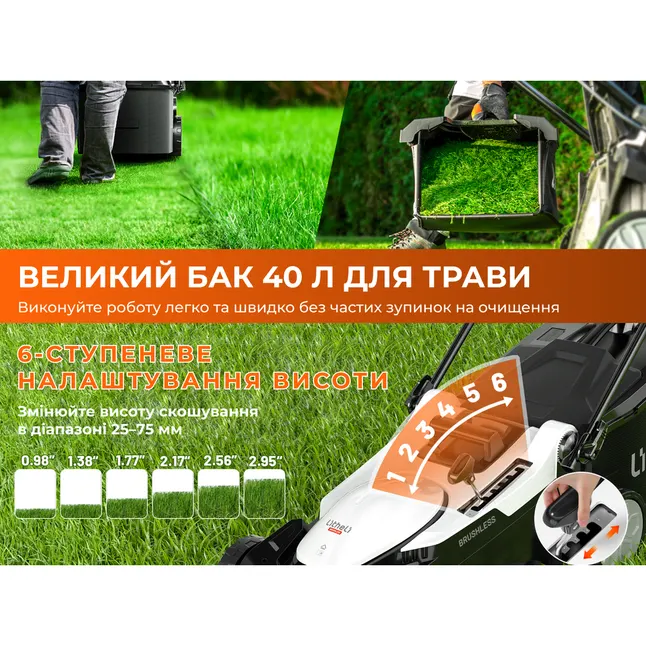 Акумуляторна газонокосарка Litheli, живлення від павербанків (УМБ Litheli Power Bank 20000 mAh, 45 W, 4А 2 шт в комплекті) — Photo 6