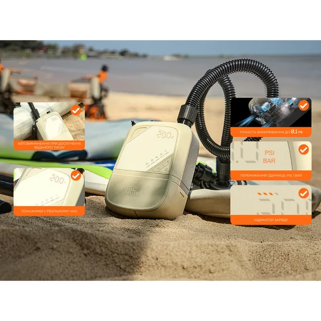 Портативный кемпинговый насос Litheli OP20, питание от павербанка (УМБ Litheli Power Bank 12 500 mAh, 45 W, 2,5 А в комплекте) — Photo 3
