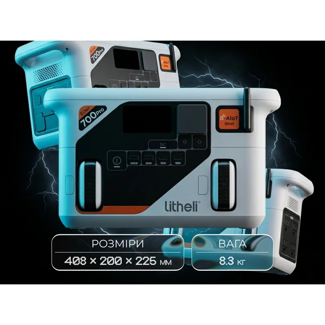 Портативная зарядная станция Litheli 800 Вт, 724 Вт·ч, LiFePO4 + 2 Power Bank — Photo 10